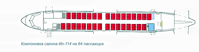 Схема салона Реализация "Программы создания самолёта Ил-114" Часть 1