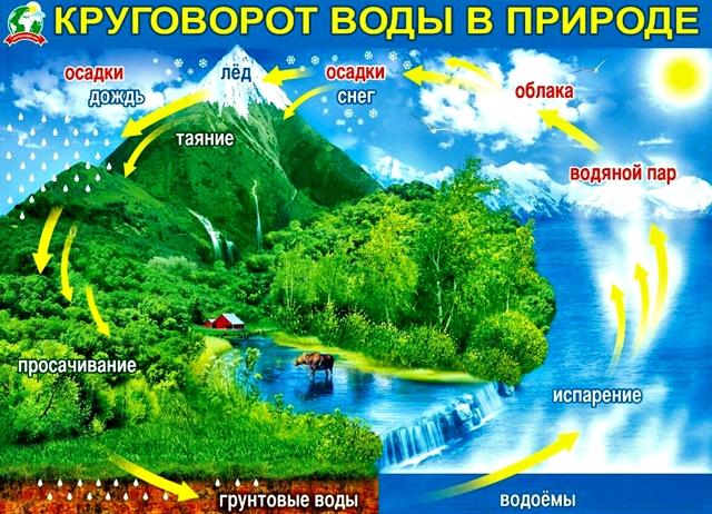 Наглядный физический процесс круговорота воды в природе Круговорот воды в природе - образование облаков