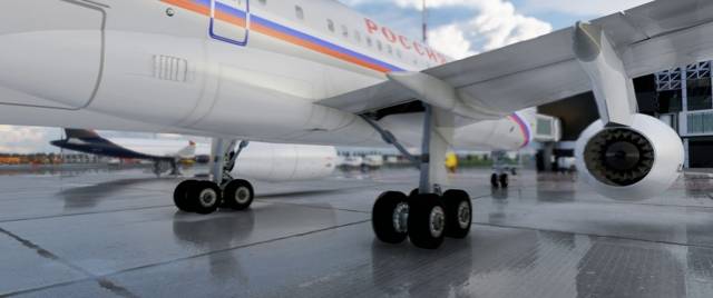 Фрагмент планера Ту-214 в системе виртуальной реальности